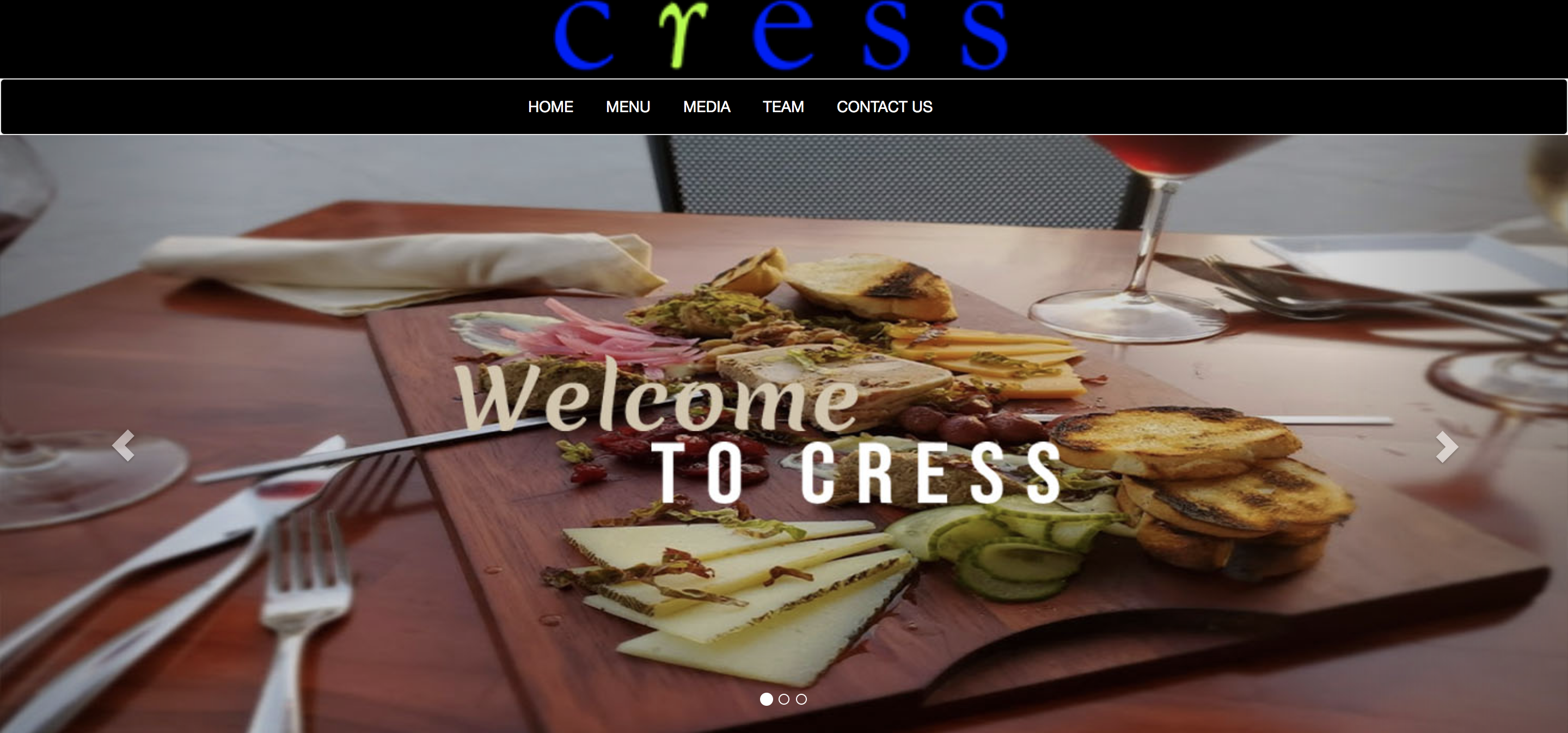 Cress Restaurant Website