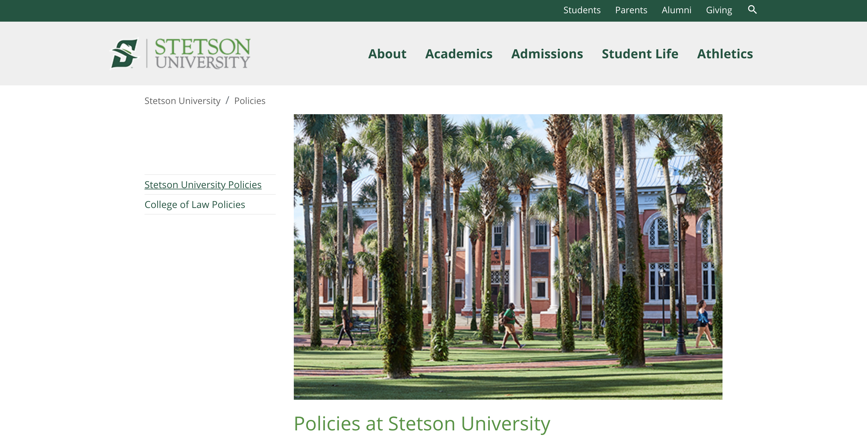 Stetson Policies Website